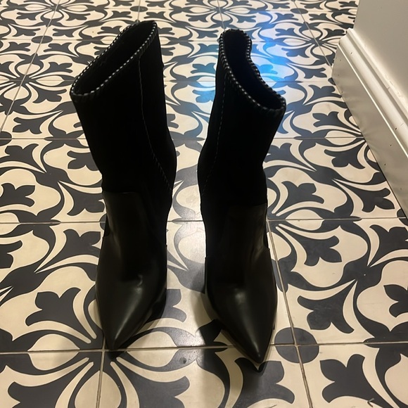 Saint Laurent wedge boots suede and leather - Picture 2 of 5